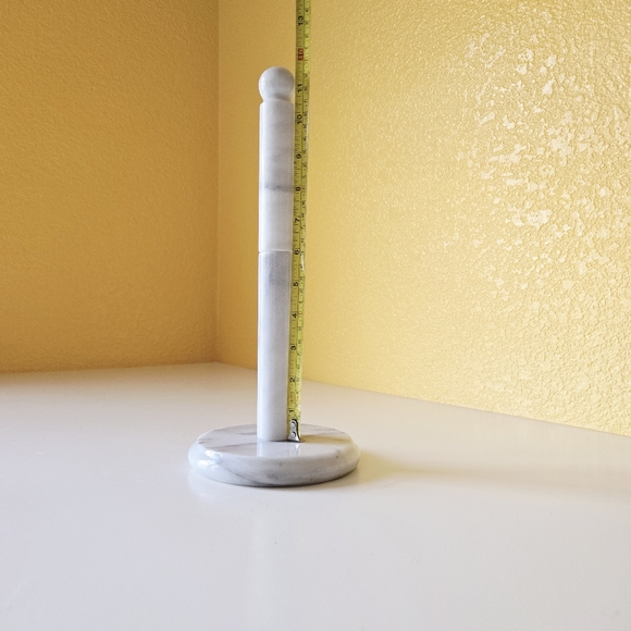 Vintage Freestanding Marble Stone Gray White Paper Towel Holder / Dispenser - Picture 3 of 8